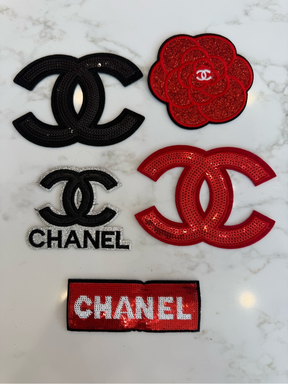 Beautiful Hand Crafted Red & Black Sequin Iron On patches